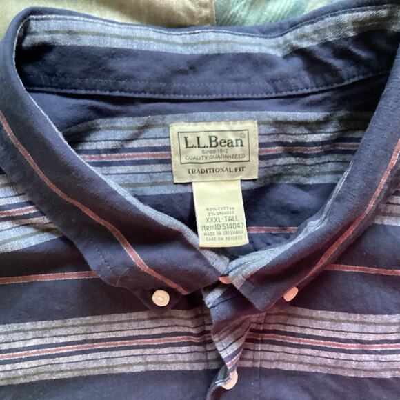 LLBean Men’s Short Sleeve Shirts XXLT Traditional Fit, Lot Of 2, Outdoor Preppy - Picture 4 of 9
